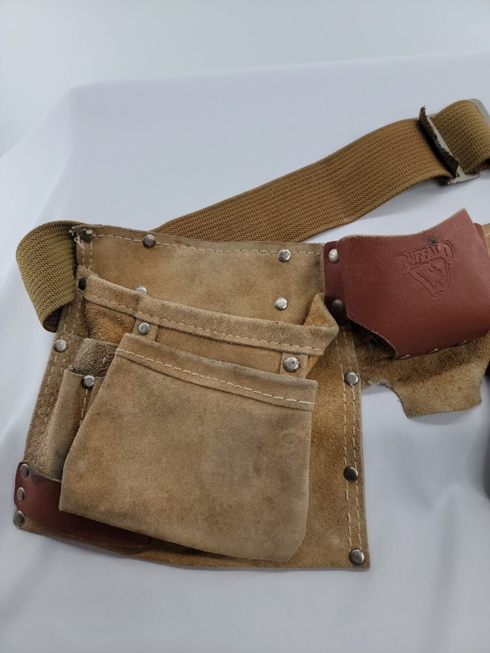 Buffalo Suede Leather Tool Belt Carpenter Electrician Pouch Rig Work Belt - Picture 5 of 7